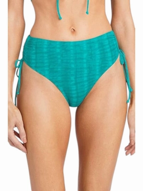 Sahara Tie Dye High Waist Bikini Bottom In Aqua
