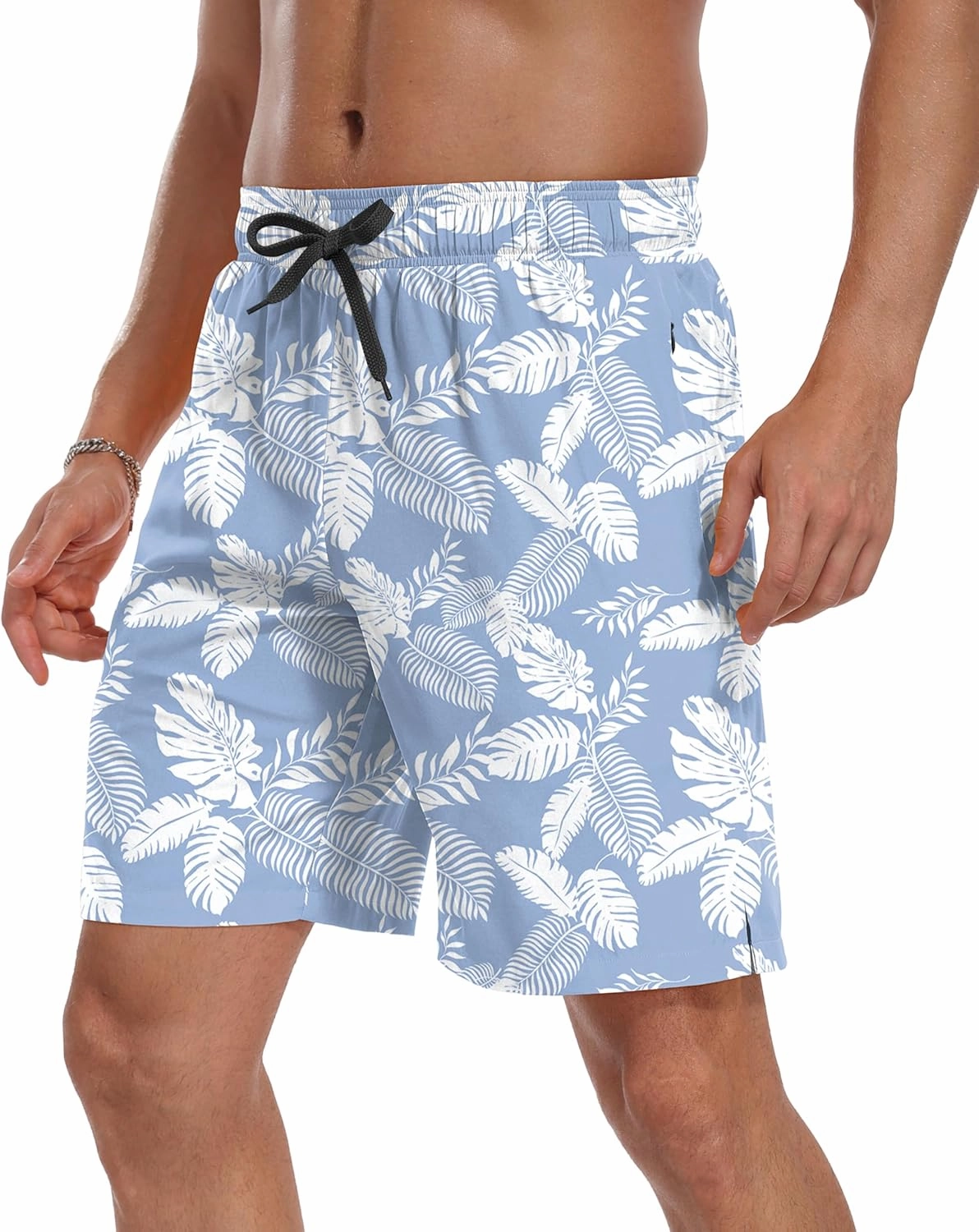 Sailwind Men Swim Trunks with Compression Liner 9" Beach Shorts Quick Dry with Zipper Pockets Board Shorts