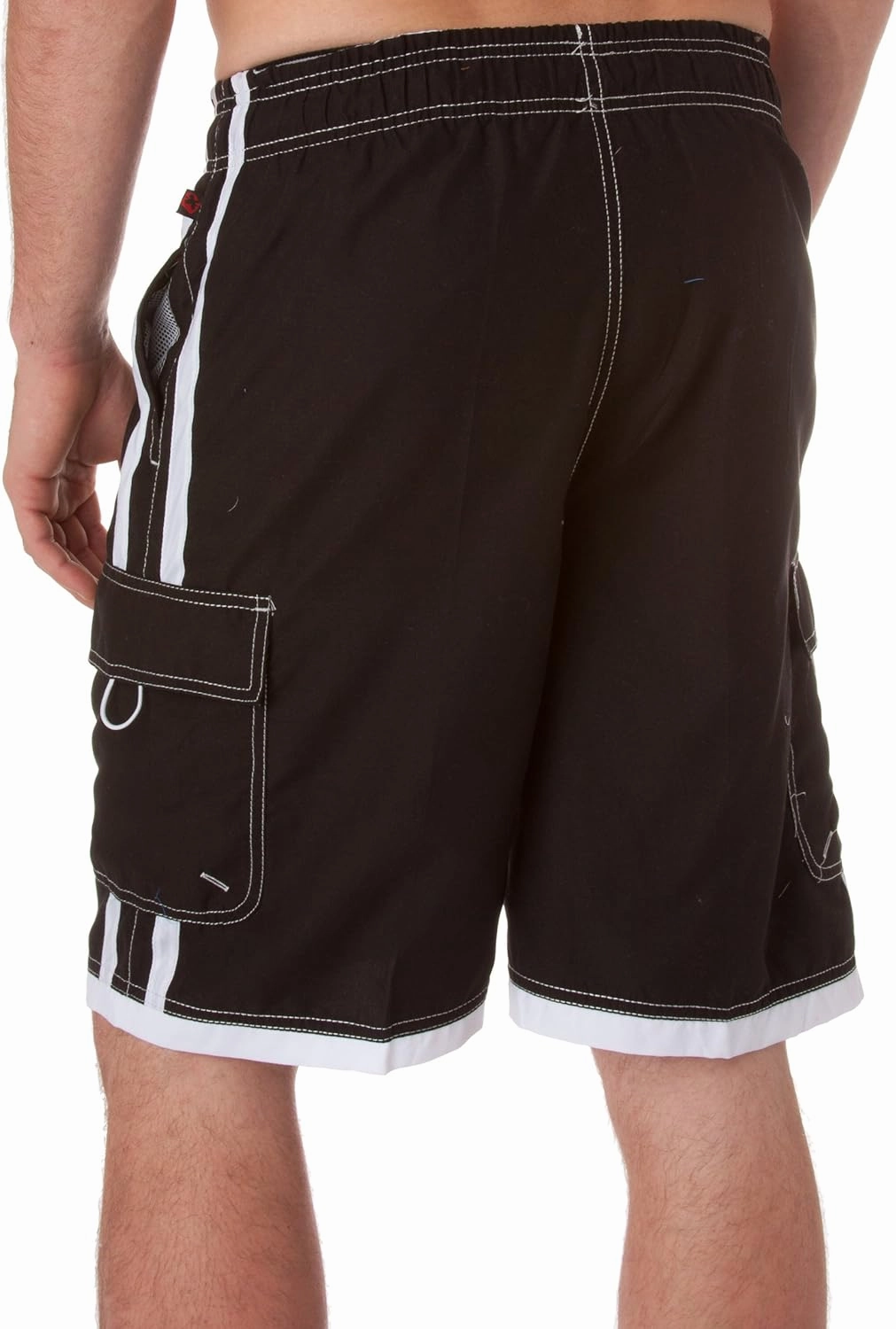 Sakkas Mens Contrast Stripes Skate Surf Board Short/Swim Trunks