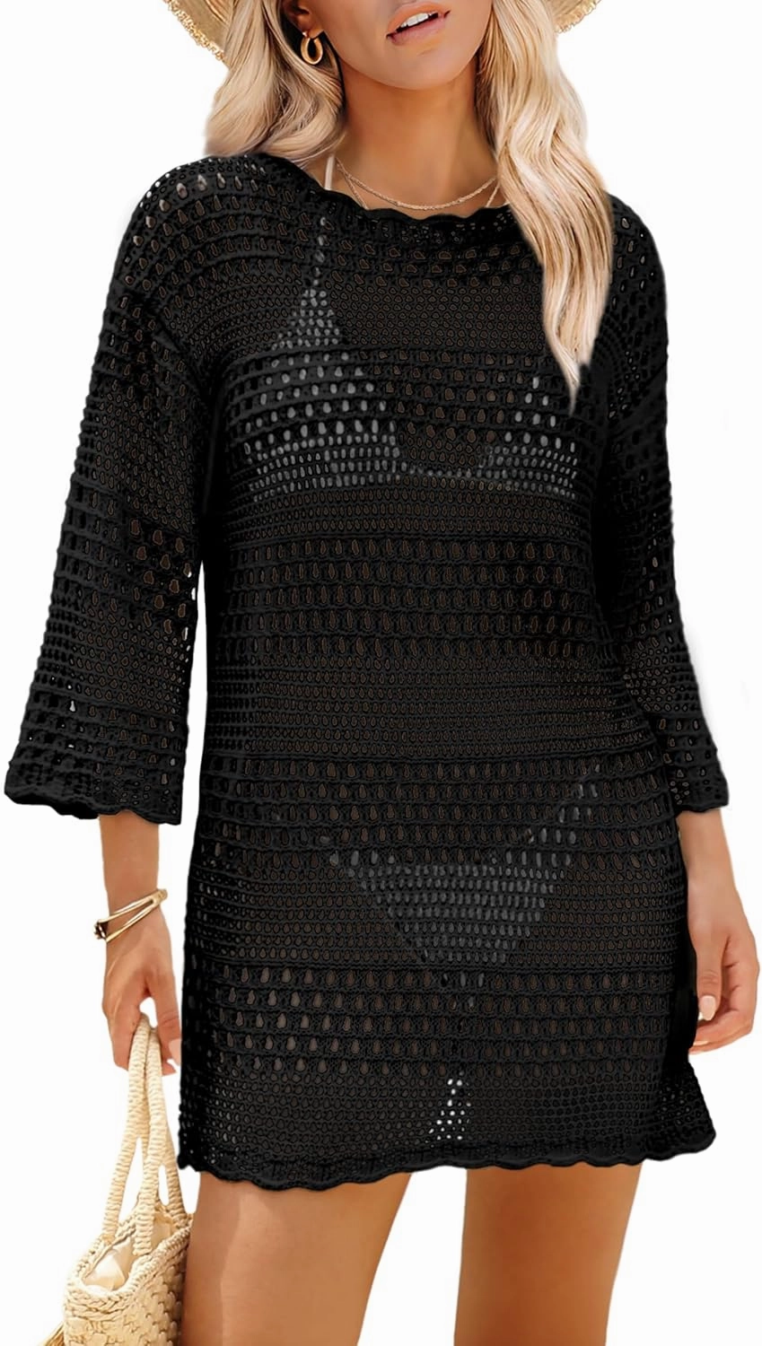 SAMPEEL Swimsuit Coverup for Women Beach Vacation Clothes Bathing Suit Cover Up Crochet Dresses Summer Cruise Outfits 2025