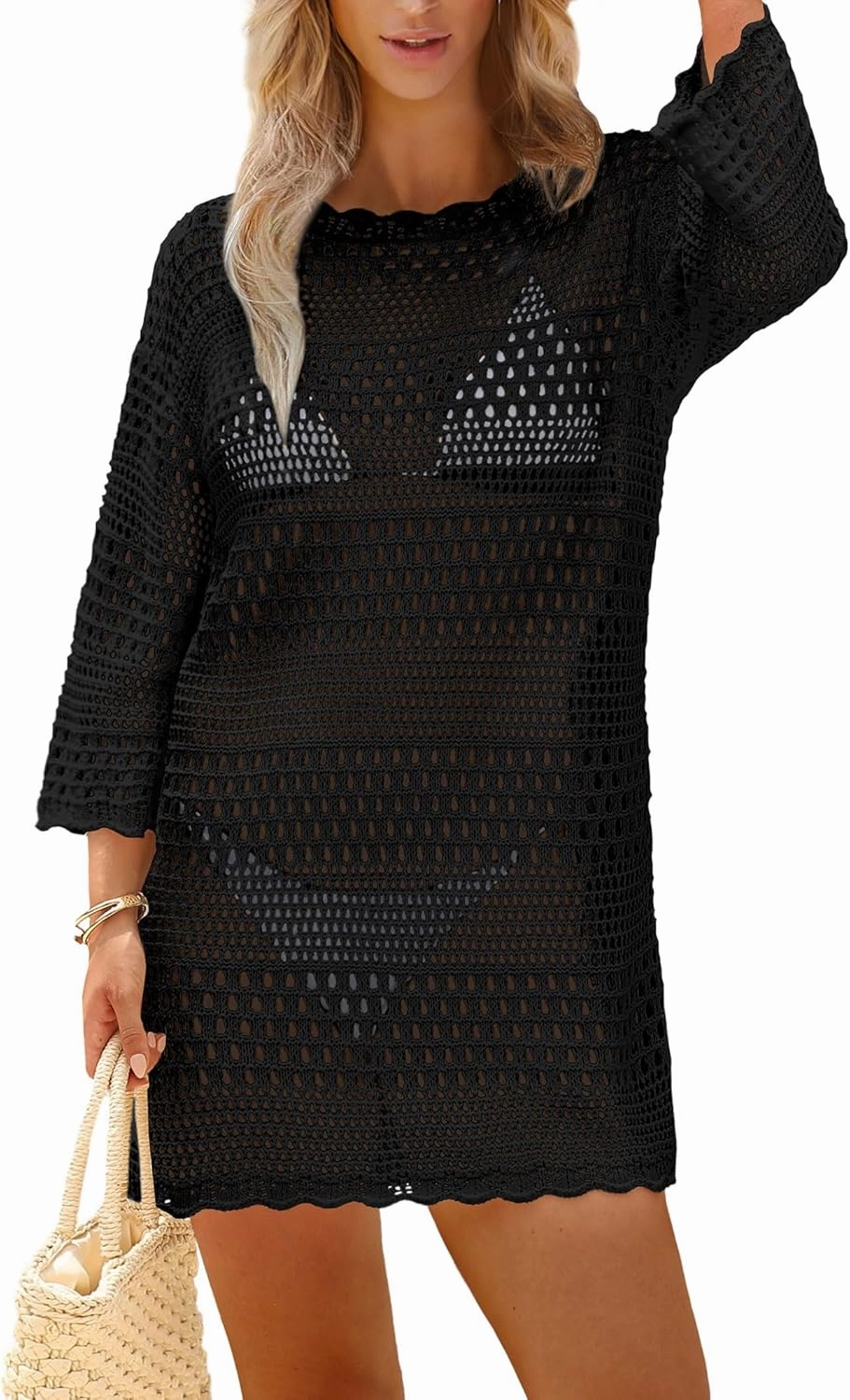 SAMPEEL Swimsuit Coverup for Women Beach Vacation Clothes Bathing Suit Cover Up Crochet Dresses Summer Cruise Outfits 2025