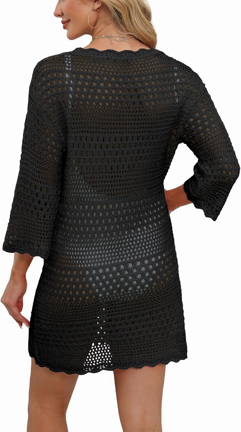 SAMPEEL Swimsuit Coverup for Women Beach Vacation Clothes Bathing Suit Cover Up Crochet Dresses Summer Cruise Outfits 2025