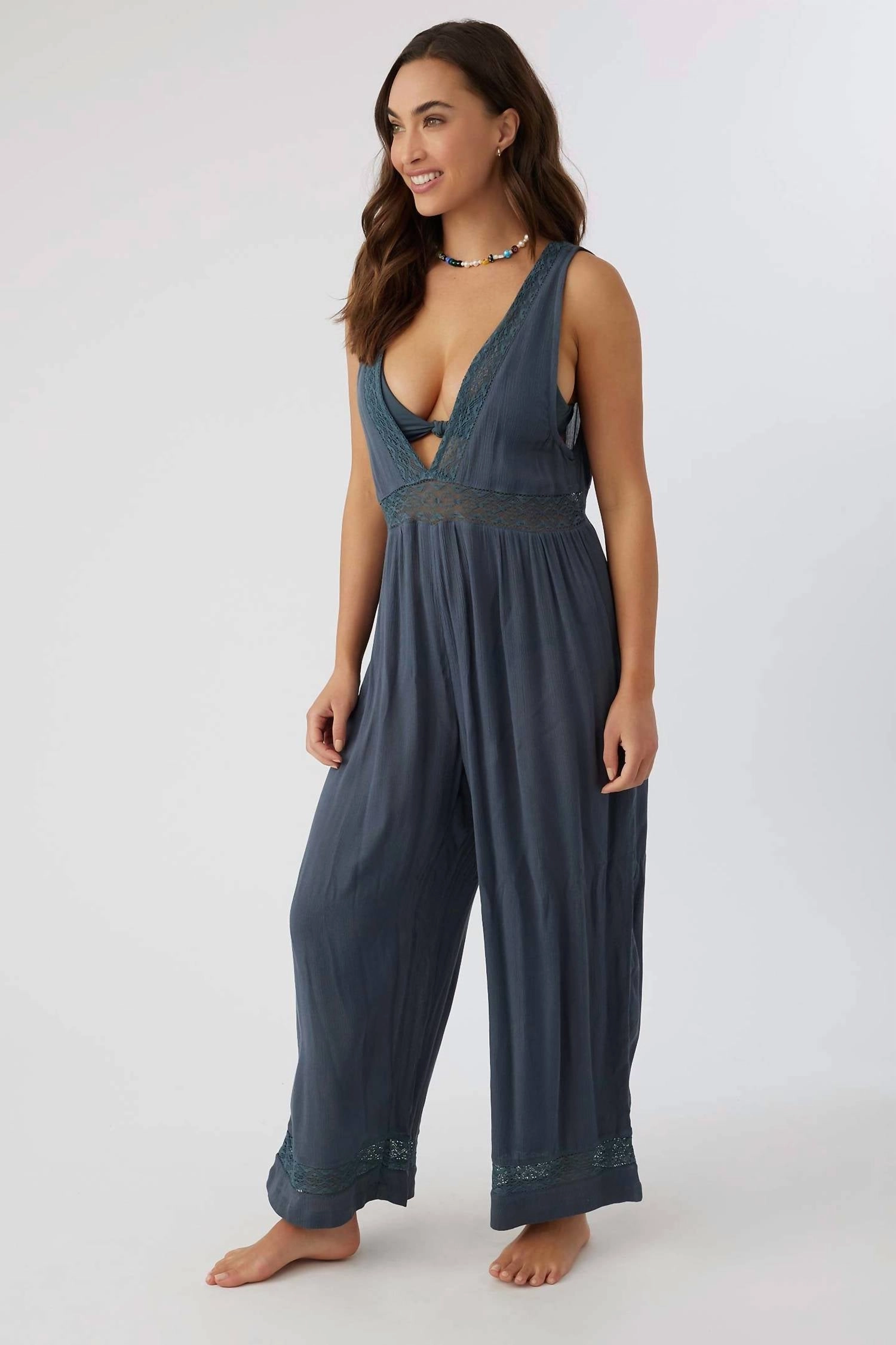 Sandie Jumpsuit Coverup In Deep Grey