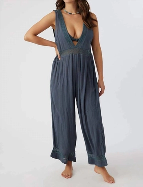 Sandie Jumpsuit Coverup In Deep Grey