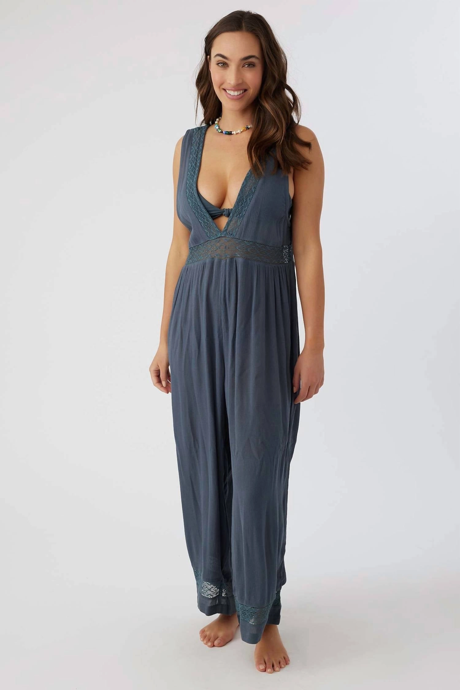 Sandie Jumpsuit Coverup In Deep Grey