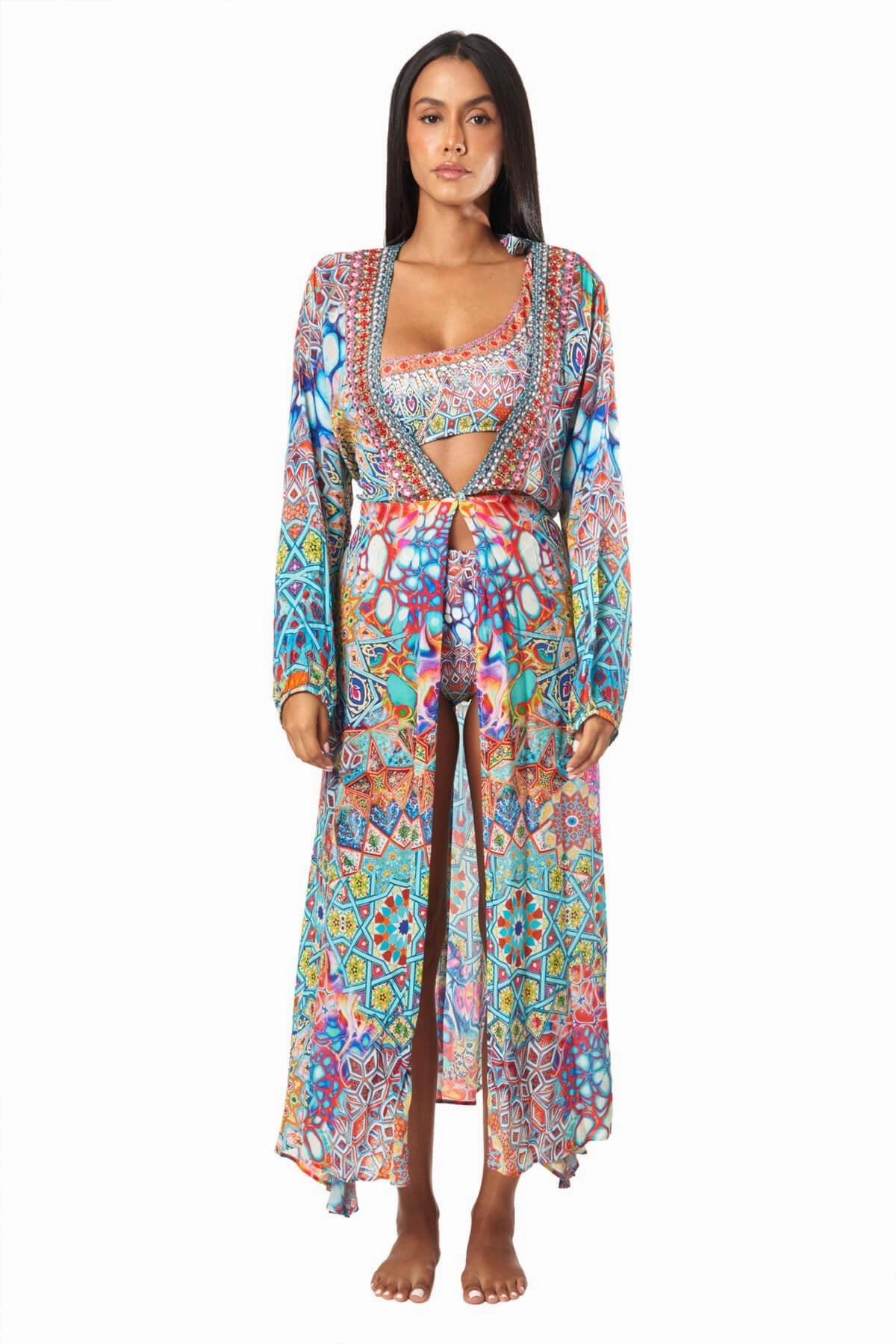 Savetta Wrap 2 Way Sleeve Maxi Dress