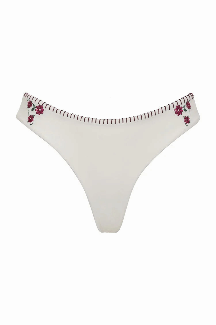 Sawyer Embroidered Cheeky Bikini Bottom