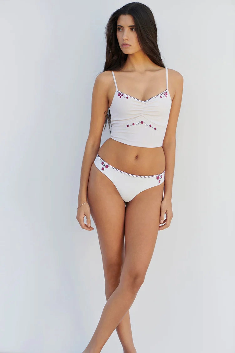 Sawyer Embroidered Cheeky Bikini Bottom