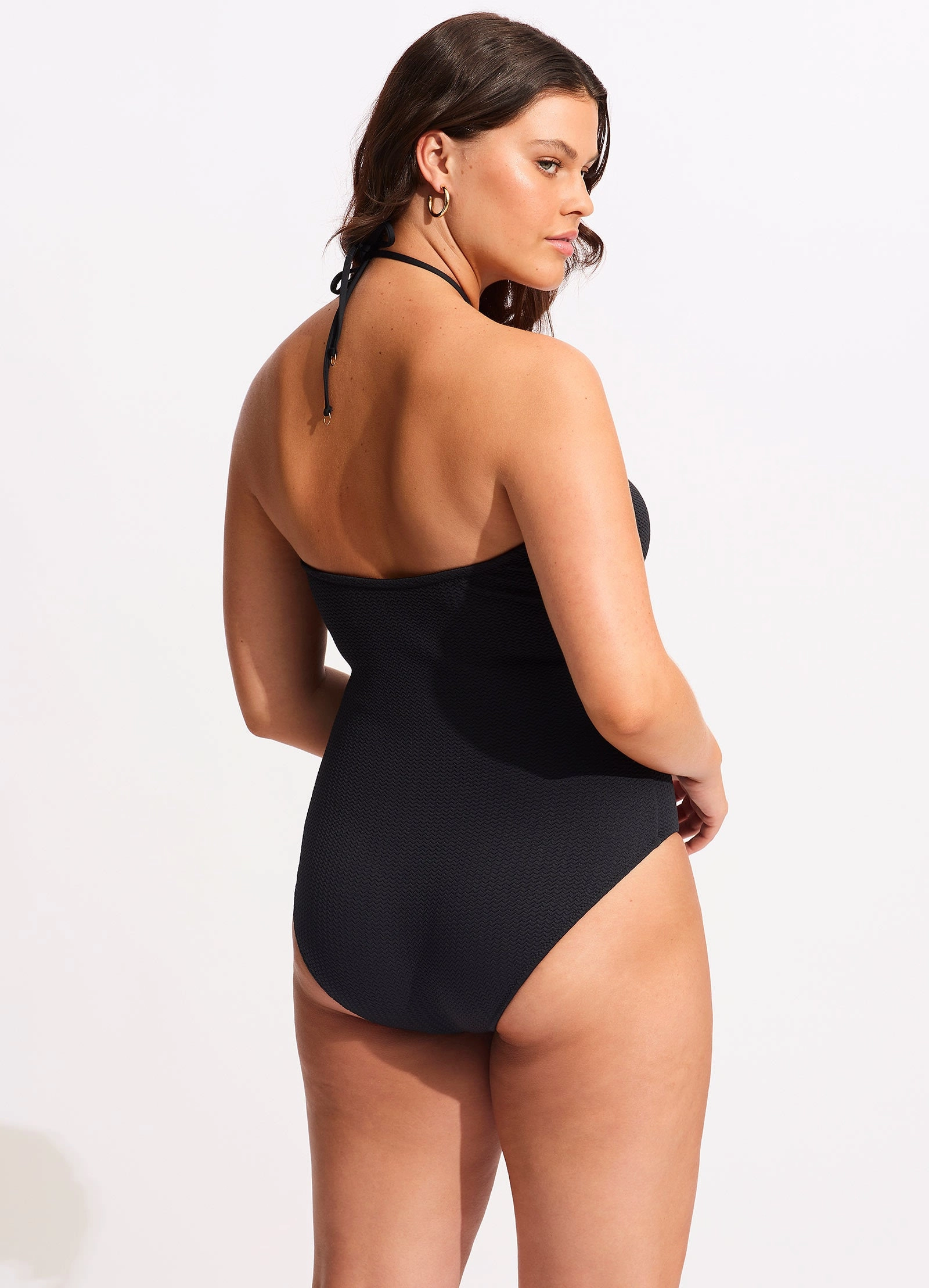Sea Dive Bandeau One Piece - Black