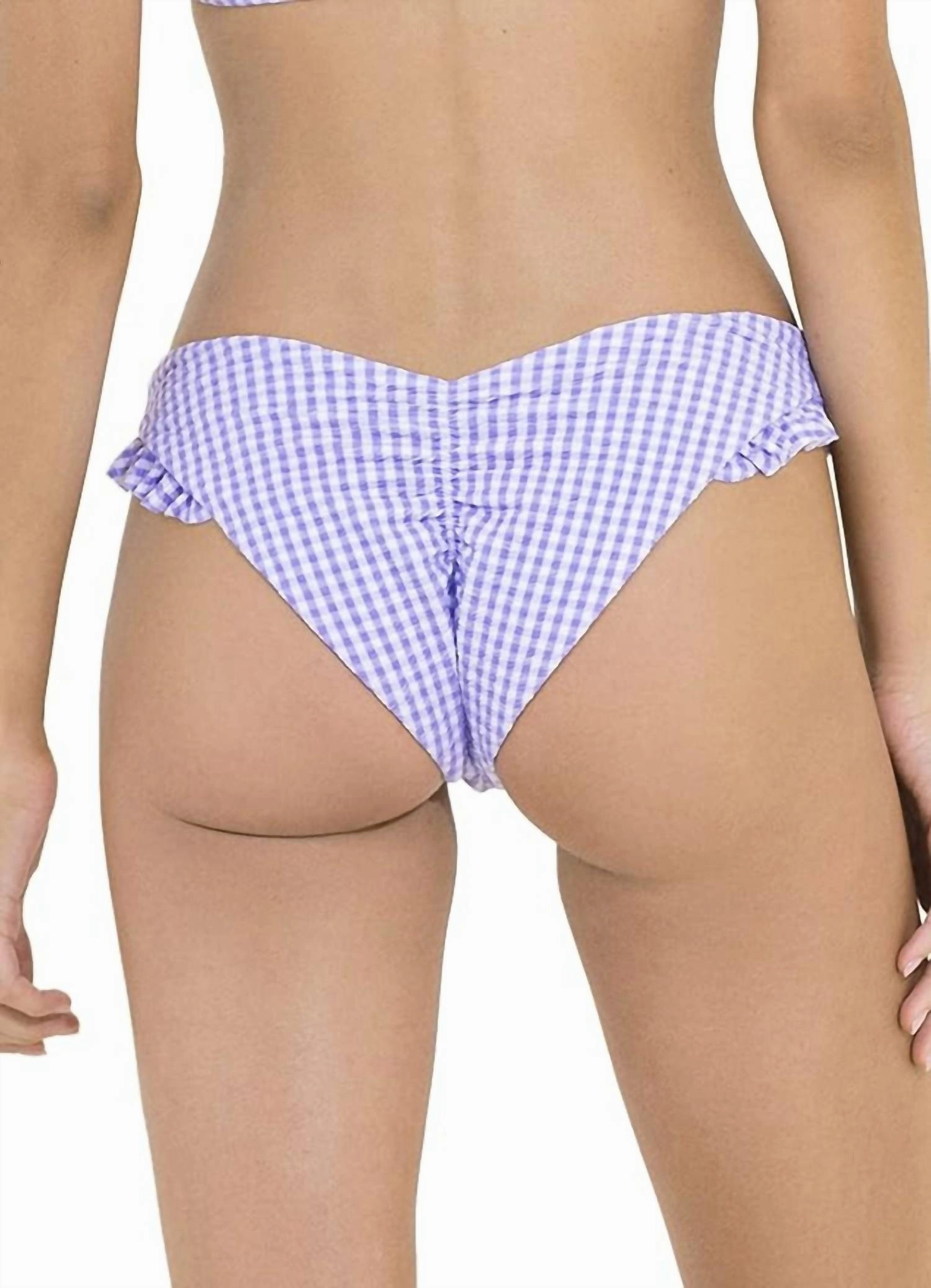Seersucker Voyage Bikini Bottom In Purple