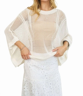 Send A Message Mesh Sweater In White