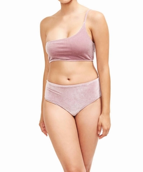 Serena One Shoulder Bikini Top In Velvet