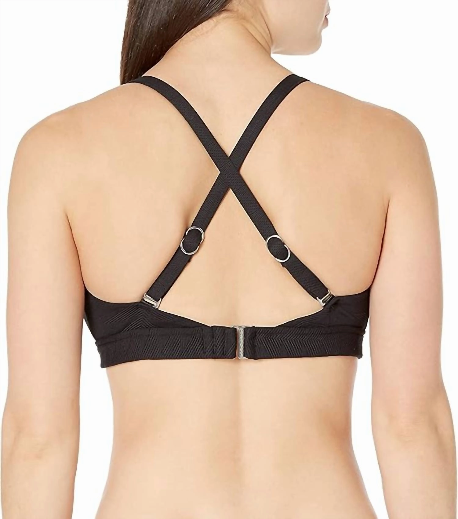 Signature Dd Longline Tri Swim Bikini Top In Black