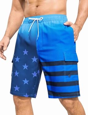 SILKWORLD Men's 9" Swim Trunks Quick Dry Mens Bathing Suit Mesh Lining Board Shorts with Pockets