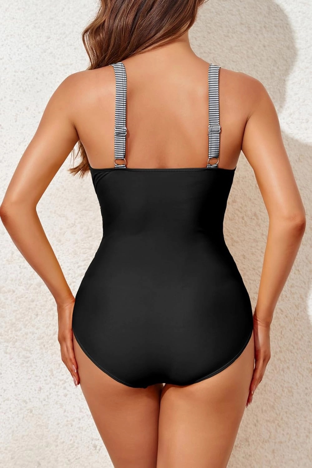 Smismivo Tummy Control Swimsuits for Women Slimming One Piece Bathing Suit Retro Ruched Push Up Vintage Padded Swimwear