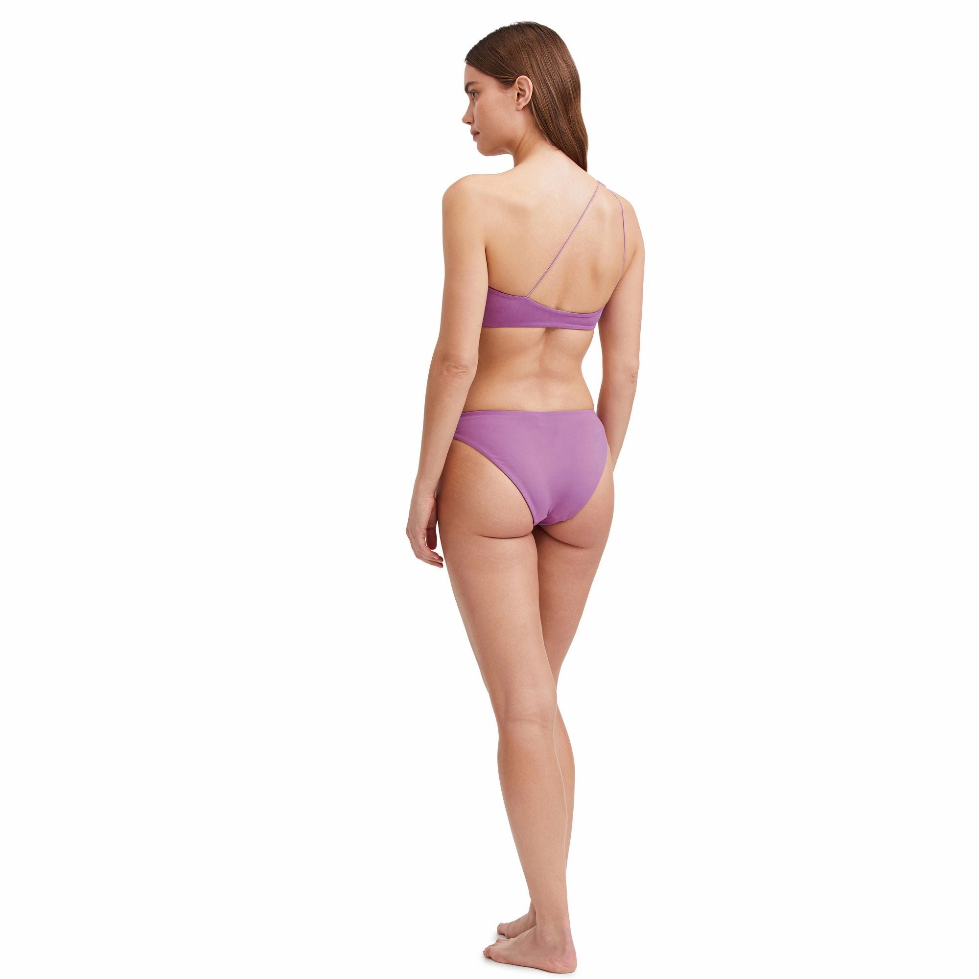 Solid Reversible One Shoulder Bikini Swim Top
