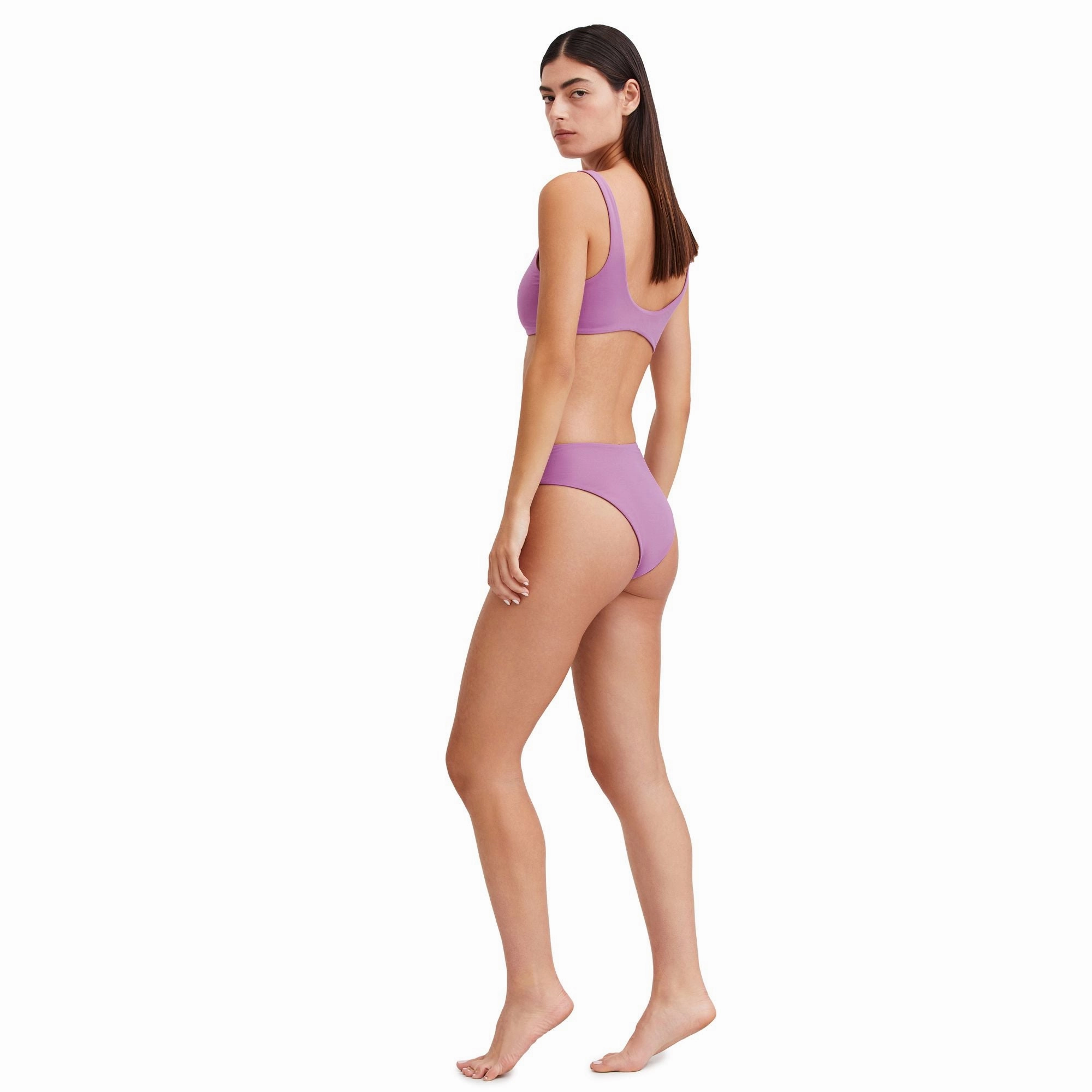 Solid Reversible V-Neck Bikini Swim Top