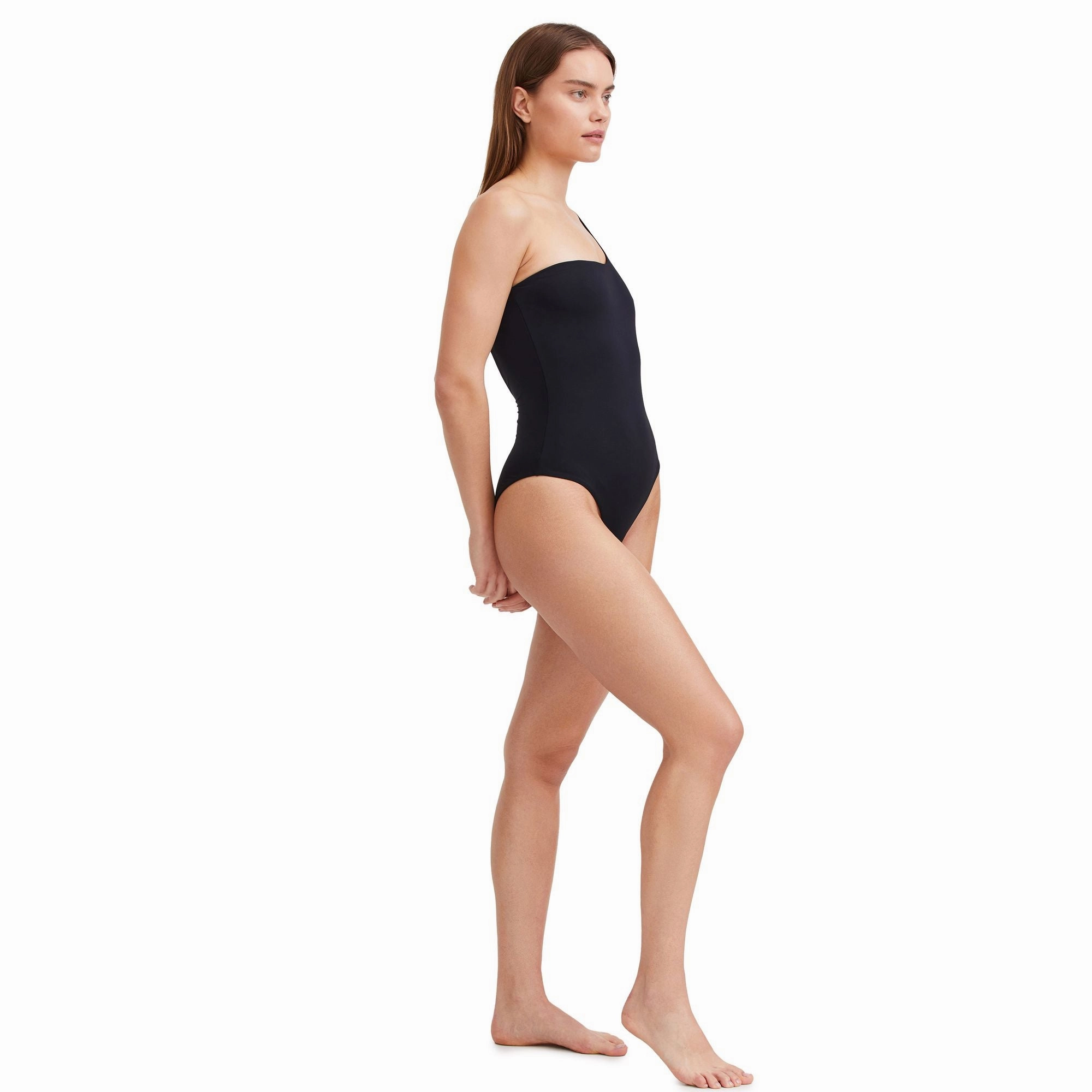 Solid Scoop Neck One Piece With U Shape Back