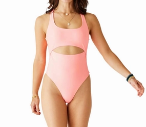 Sonny Compression One Piece Swimsuit In Electric Coral