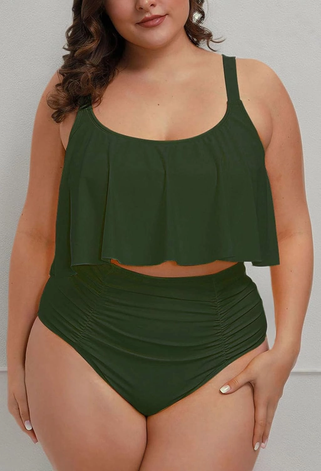 Sovoyontee Women's 2 Piece Plus Size High Waisted Swimsuit Bathing Suit