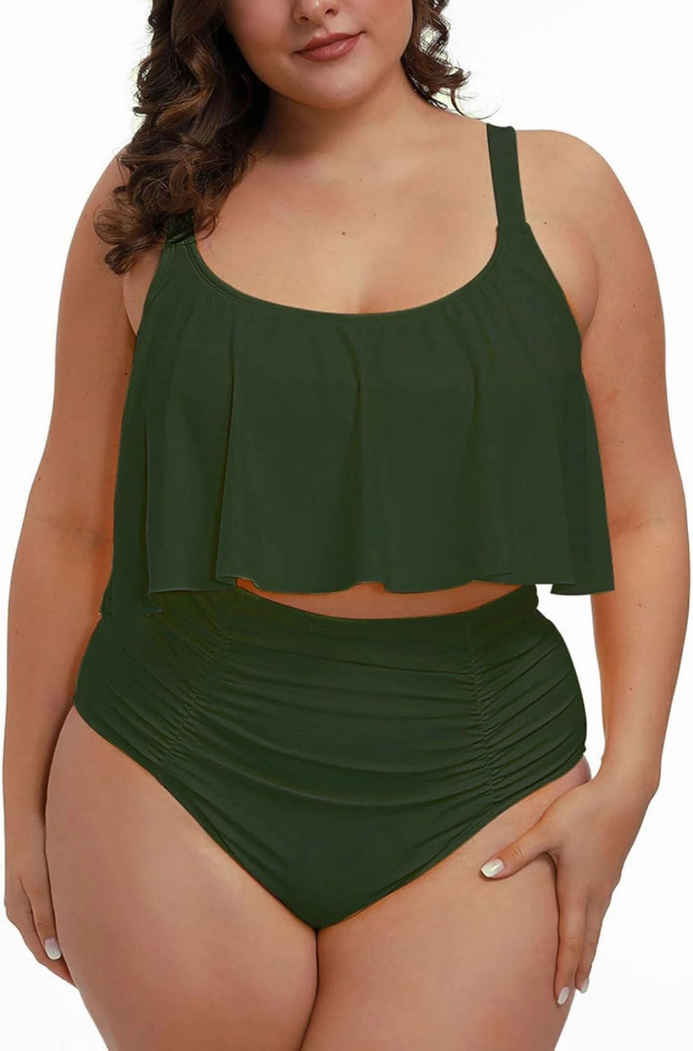 Sovoyontee Women's 2 Piece Plus Size High Waisted Swimsuit Bathing Suit