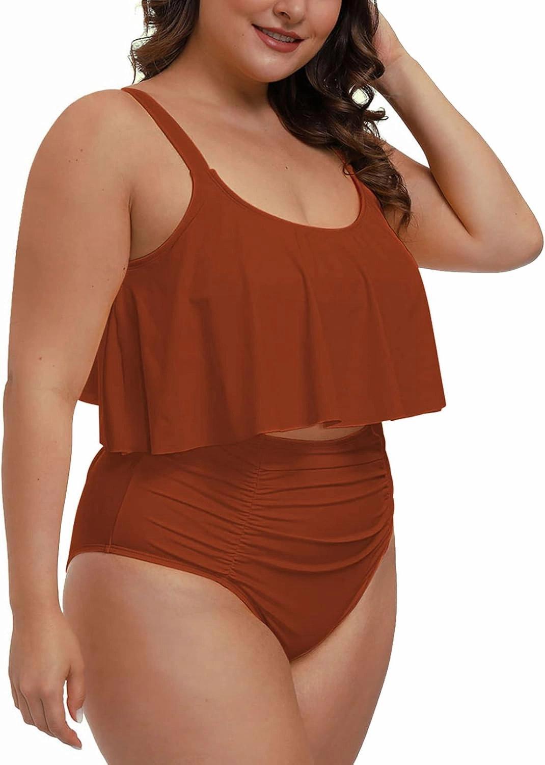Sovoyontee Women's 2 Piece Plus Size High Waisted Swimsuit Bathing Suit