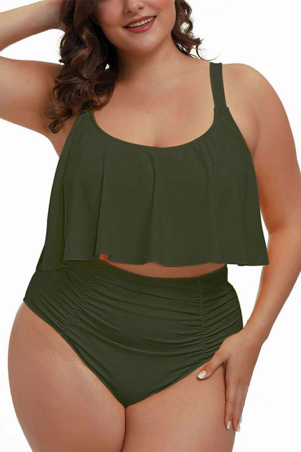 Sovoyontee Women's 2 Piece Plus Size High Waisted Swimsuit Bathing Suit