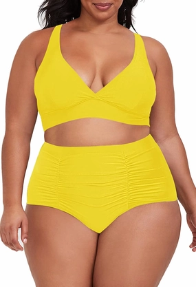 Sovoyontee Women's 2 Piece Plus Size High Waisted Swimsuit Bathing Suit