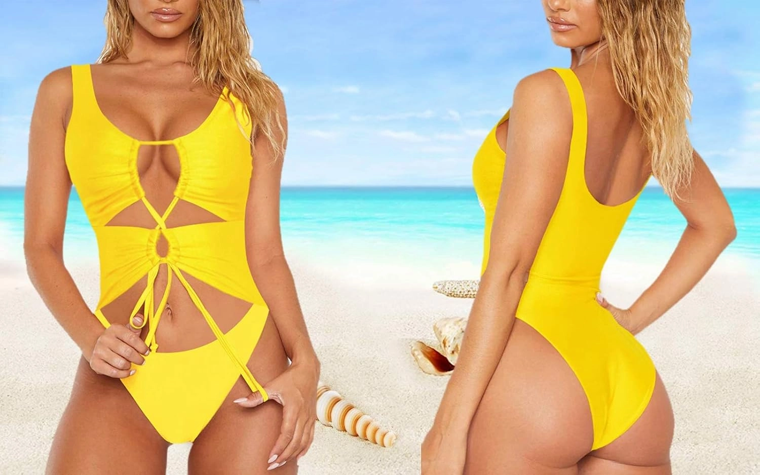 Sovoyontee Women's Sexy One Piece Swimsuits Cheeky Bikini Bathing Suit