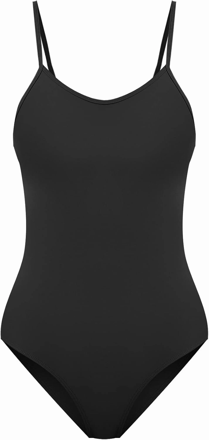 speerise Retro Criss Cross Back Onepiece Swimsuit, Adjustable Strap Swimwear
