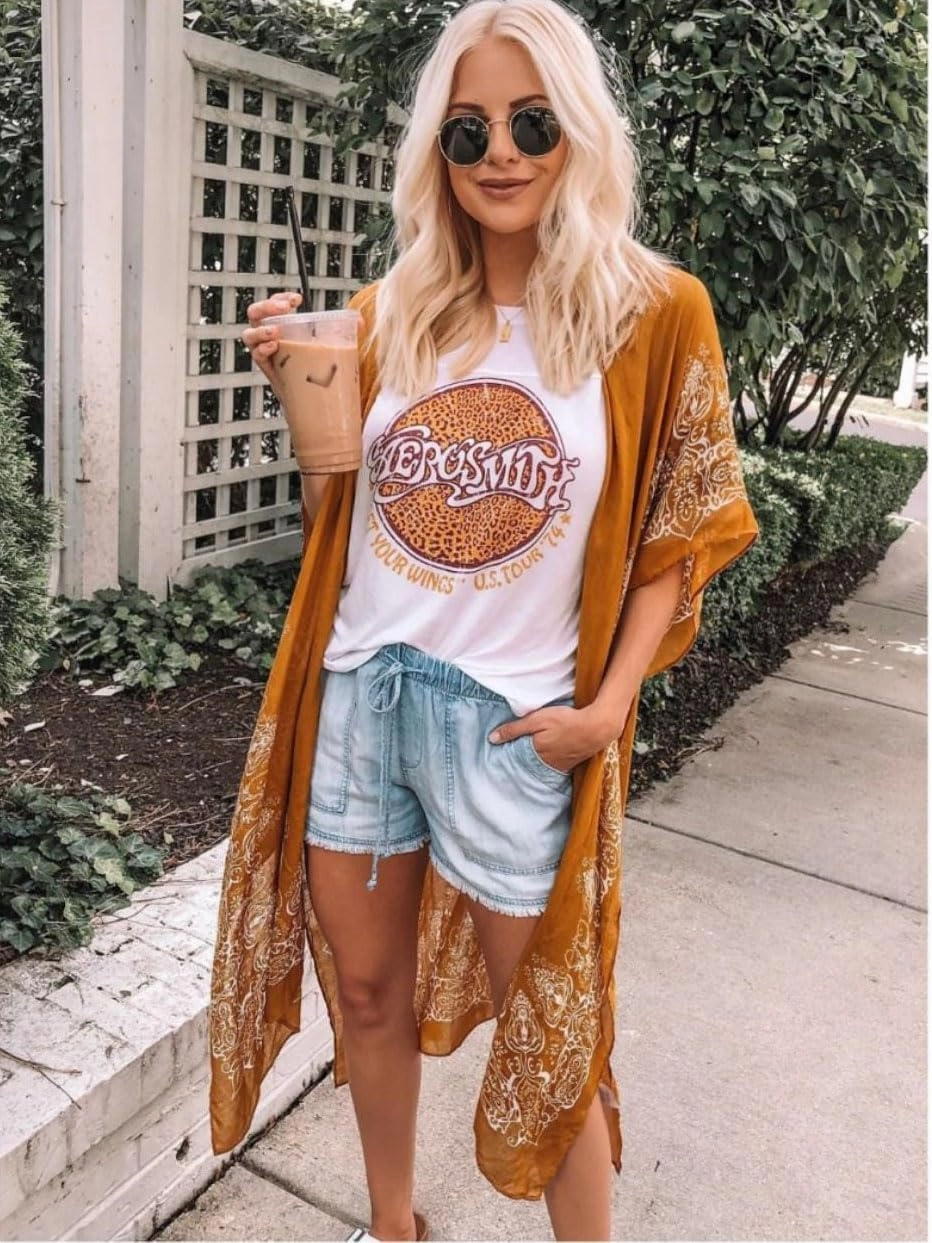 Spicy Sandia Kimonos for Women Floral Beach Cover Up Loose Swimsuit Bathing Suit Coverup Cardigan for Summer Swimwear