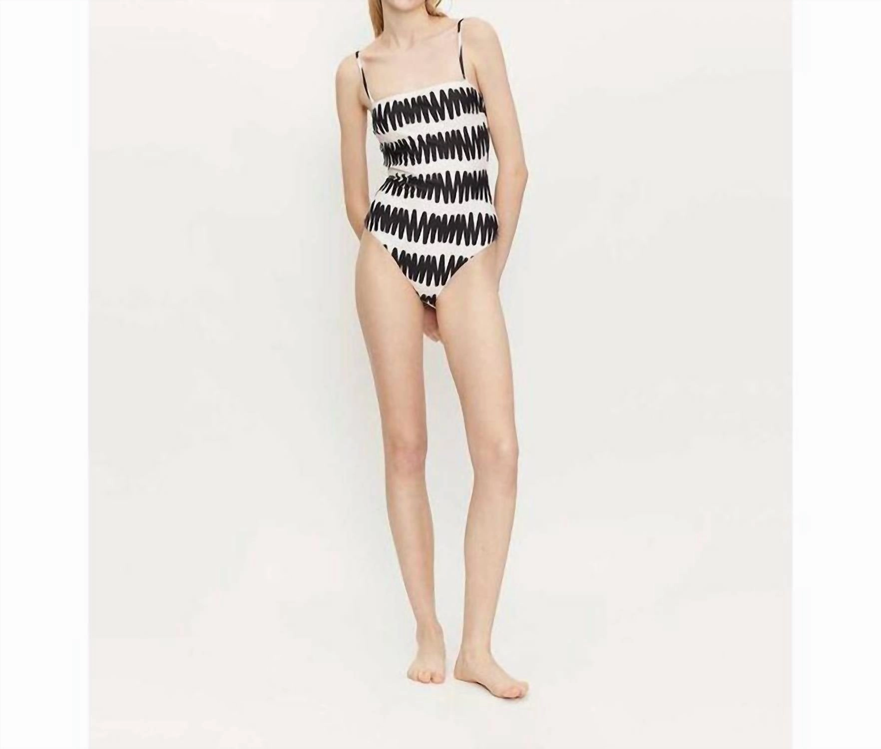 Squiggle Swimsuit In Black/white