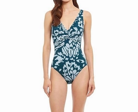 Standard Miss Butterfly Surplice Front And Back One Piece In Mulit/blue