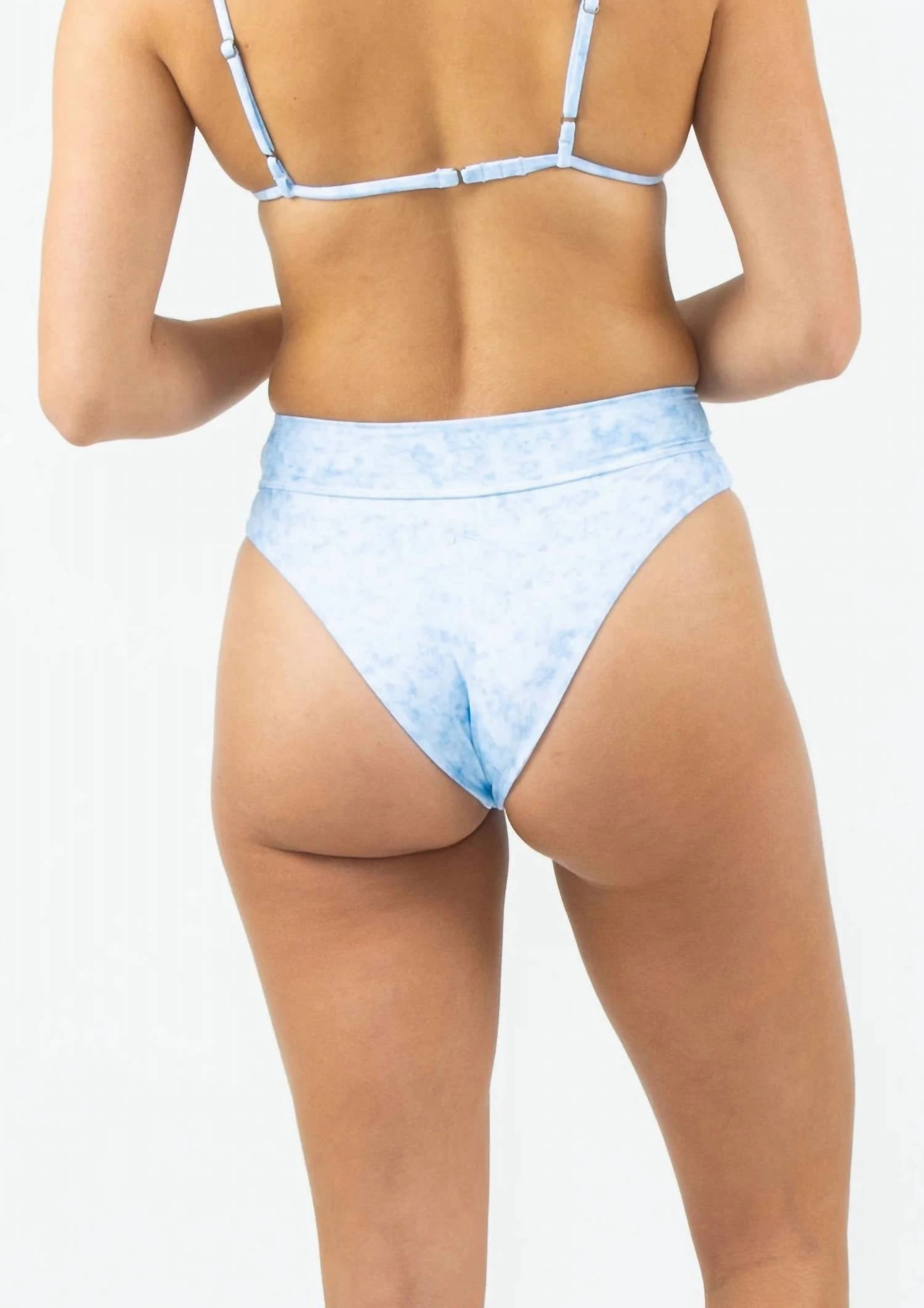 Static Hi-Waist Cheeky Bikini Pant In Cloud Stripe