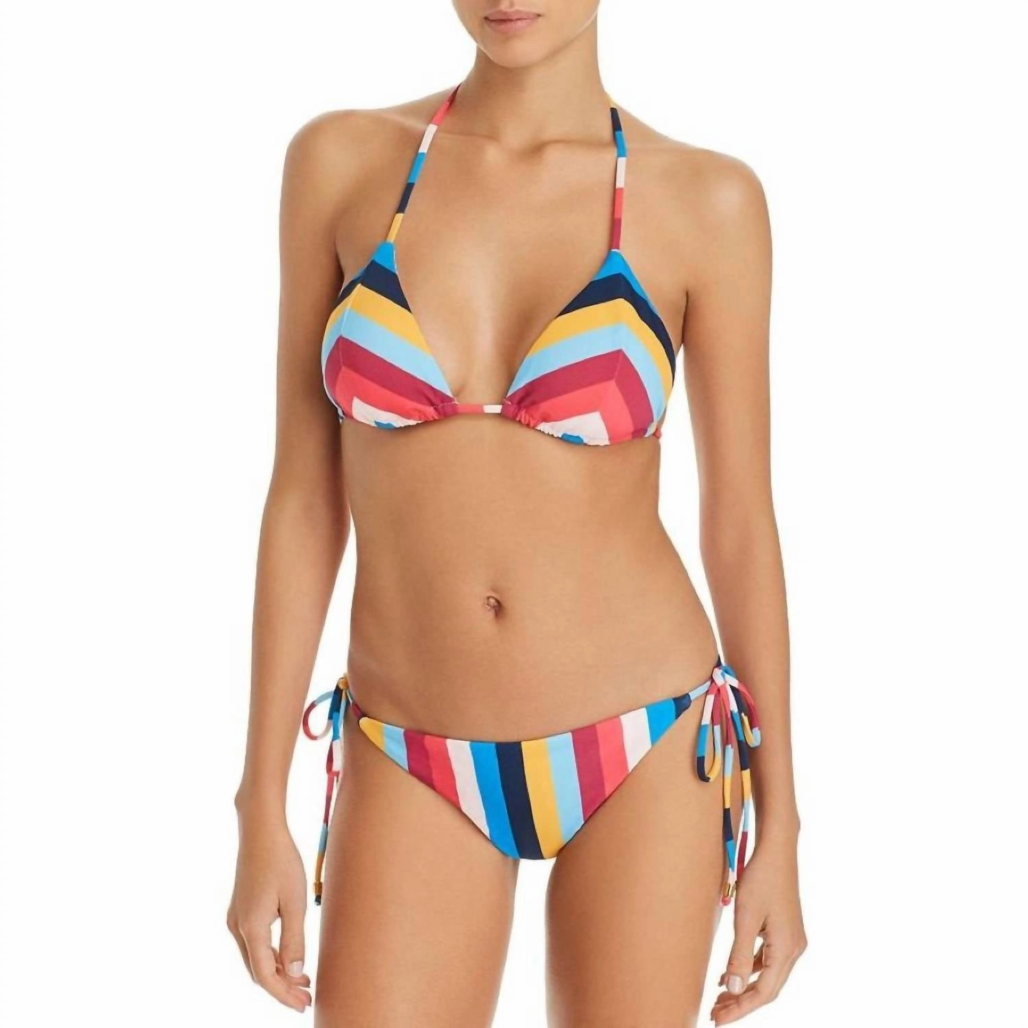 Stripe Clean Triangle Bottom In Rainbow