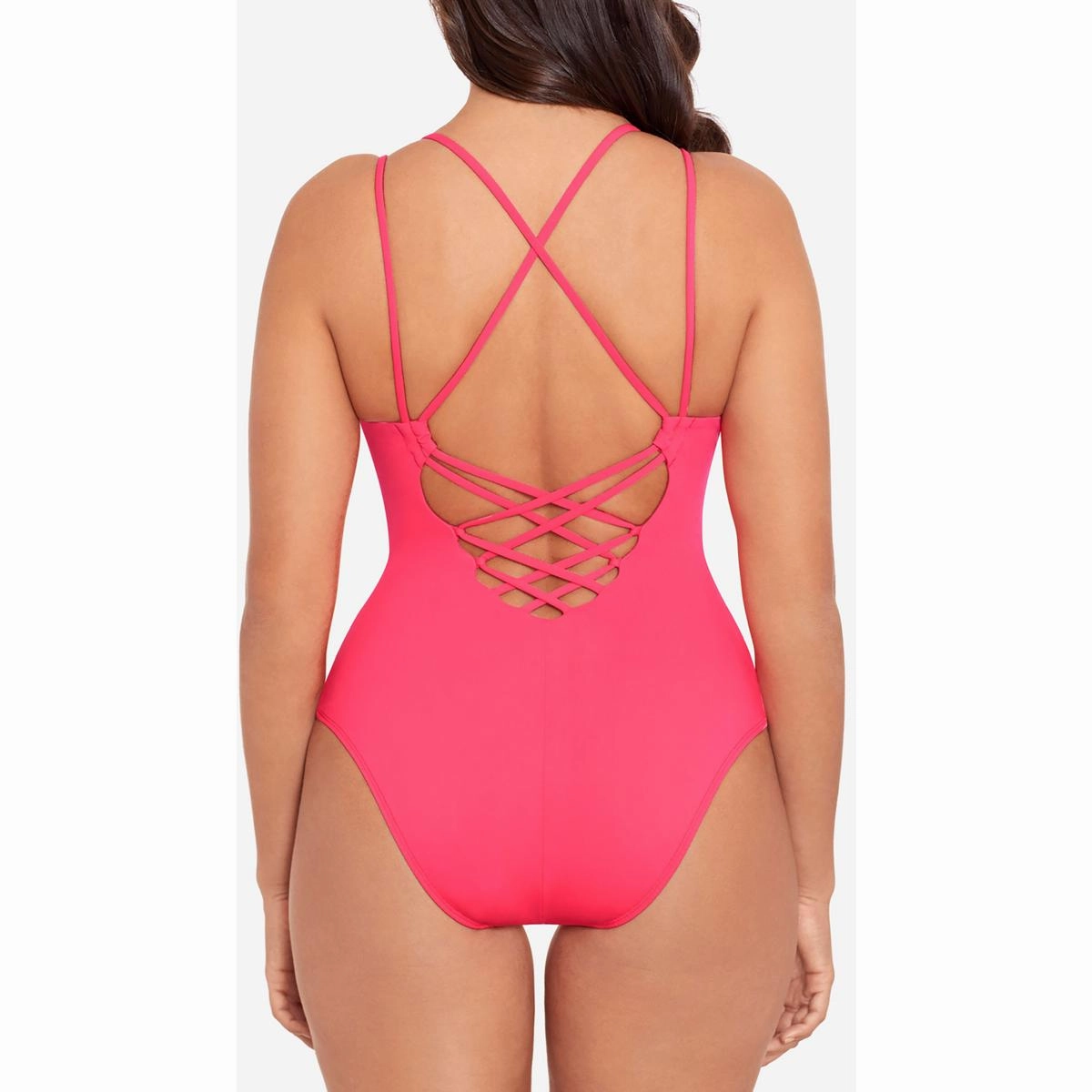 Suga Babe Womens Lace-Up Strappy One-Piece Swimsuit