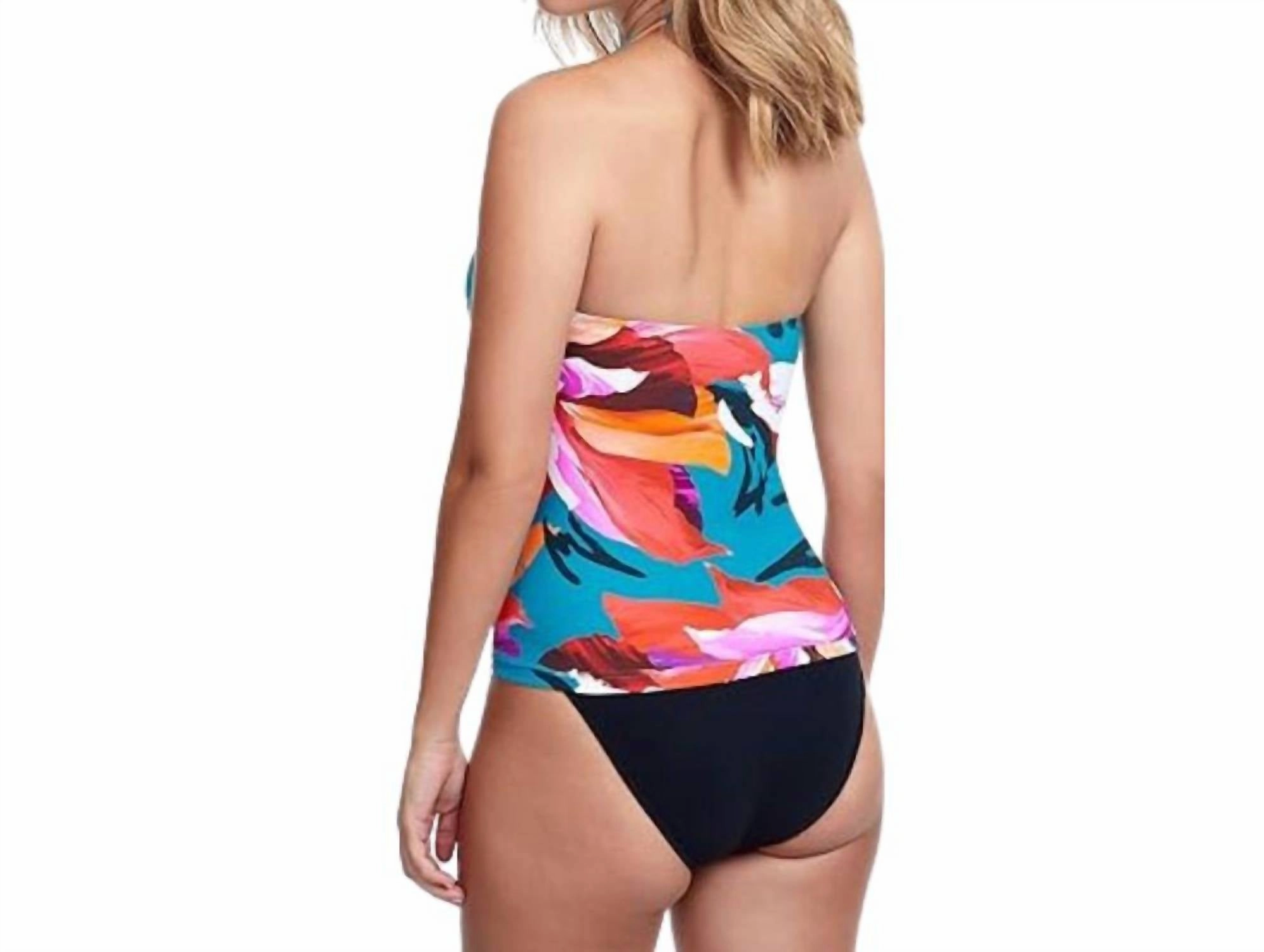 Sugar And Spice Halter Swim Tankini Top In Blue Multi