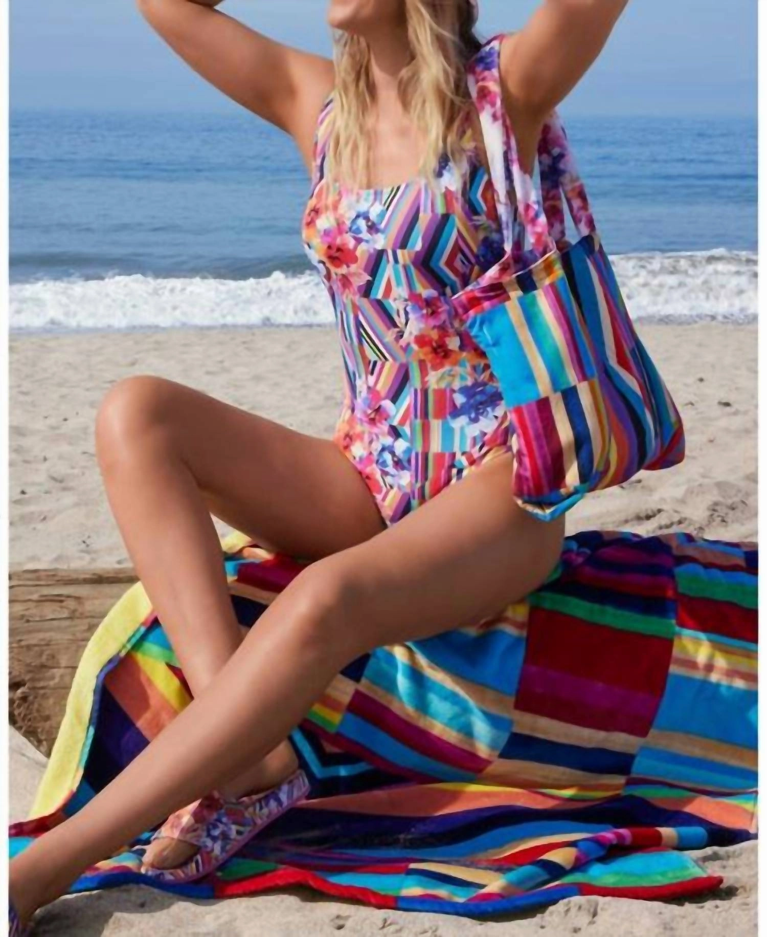Summer Stripes Tank Suit One Piece