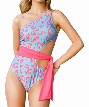 Summertime Fun Swimsuit In Blue/pink