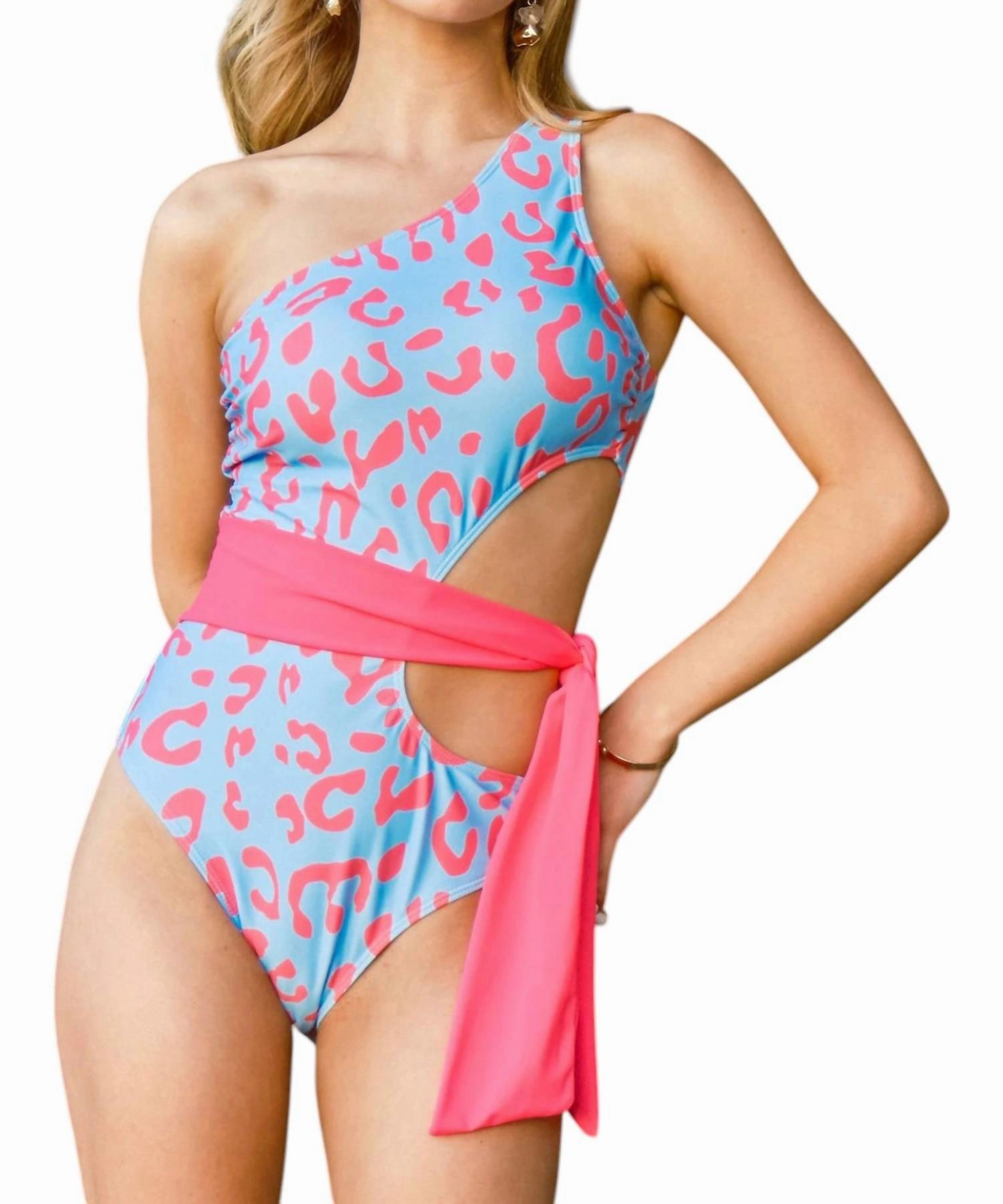 Summertime Fun Swimsuit In Blue/pink