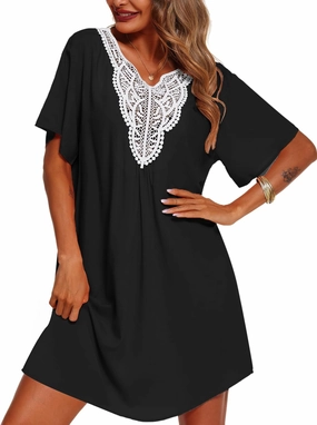 Supnier Womens Bathing Suit Cover Ups Lace Crochet V Neck Summer Beach Swimsuit Coverup Dress