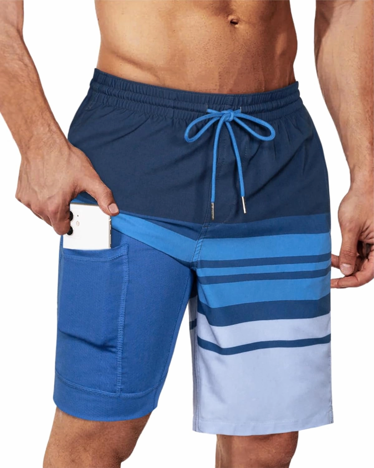 SURF CUZ 9" Mens Swim Trunks with Compression Liner Bathing Suits 2 in 1 Stretch Zipper Pockets Quick Dry