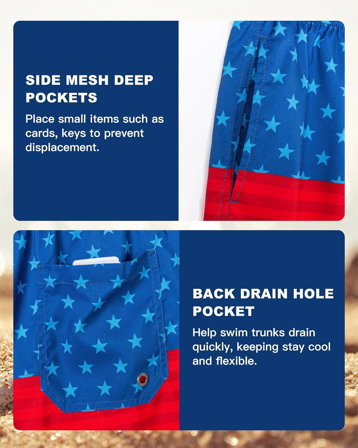 SURF CUZ Mens Swim Trunks 5 Inch Swim Shorts Quick Dry Bathing Suits for Men Beach Shorts Mesh Lining Swimming Trunks