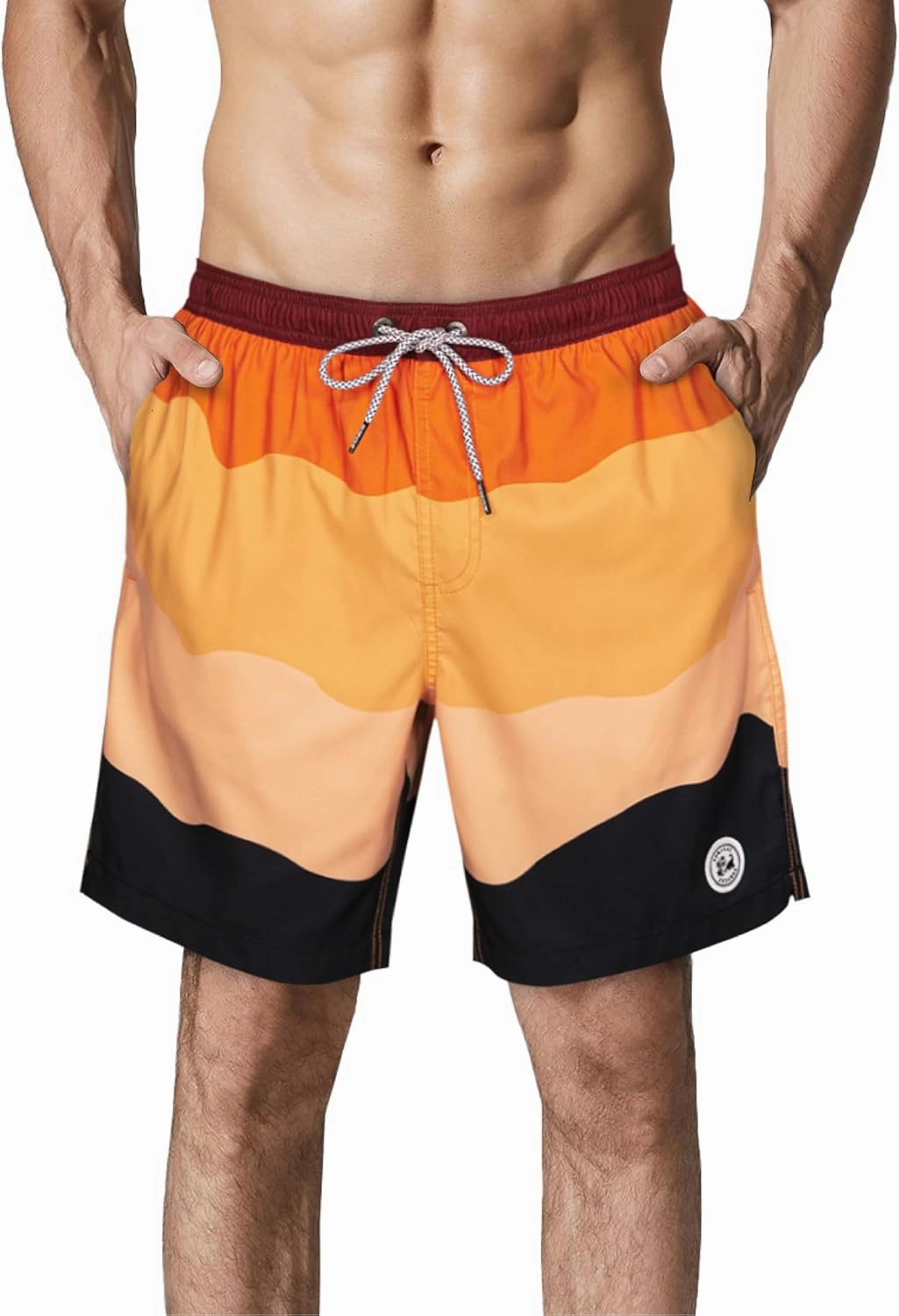 SURF CUZ Mens Swim Trunks 7" Swimming Trunks with Mesh Liner Quick Dry Swim Shorts for Men Swimwear Bathing Suits Pockets