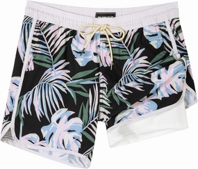 SURF CUZ Mens Swim Trunks with Compression Liner 5" Swimming Trunks 5 Inch Retro Swim Shorts with Zipper Pockets