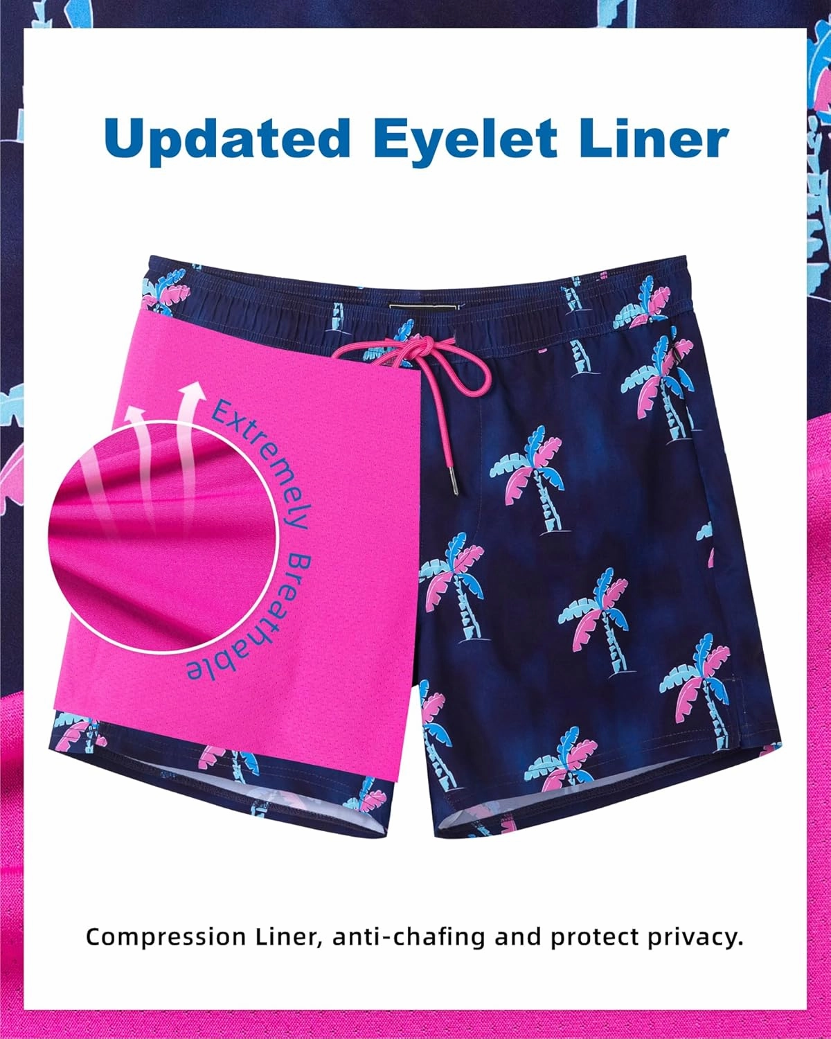 SURF CUZ Mens Swim Trunks with Compression Liner Quick Dry Swim Shorts Swimming Trunks 2 in 1 Bathing Suit Zipper Pockets
