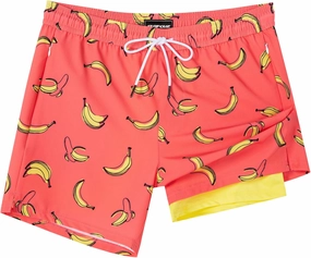 SURF CUZ Mens Swim Trunks with Compression Liner Swimming Trunks 5 Inch Bathing Suit Quick Dry Swim Shorts