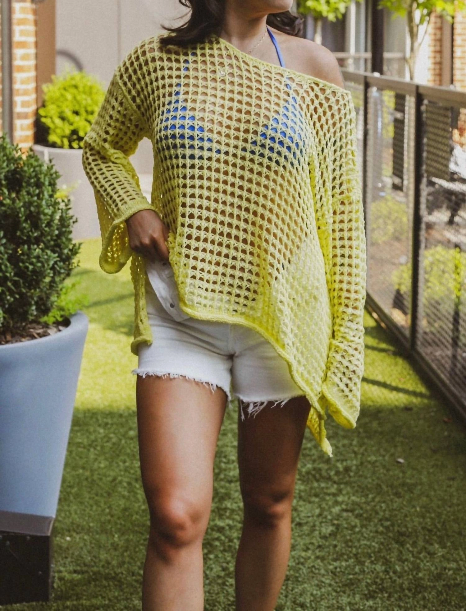 Surfs Up Crochet Top In Yellow