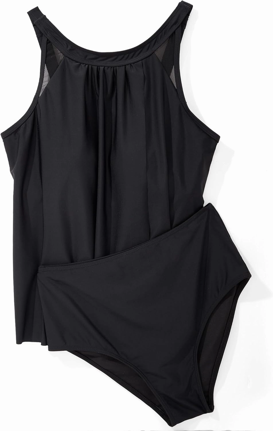 SUUKSESS Women Tummy Control Tankini Bathing Suit Ruffle High Waisted Swimsuit