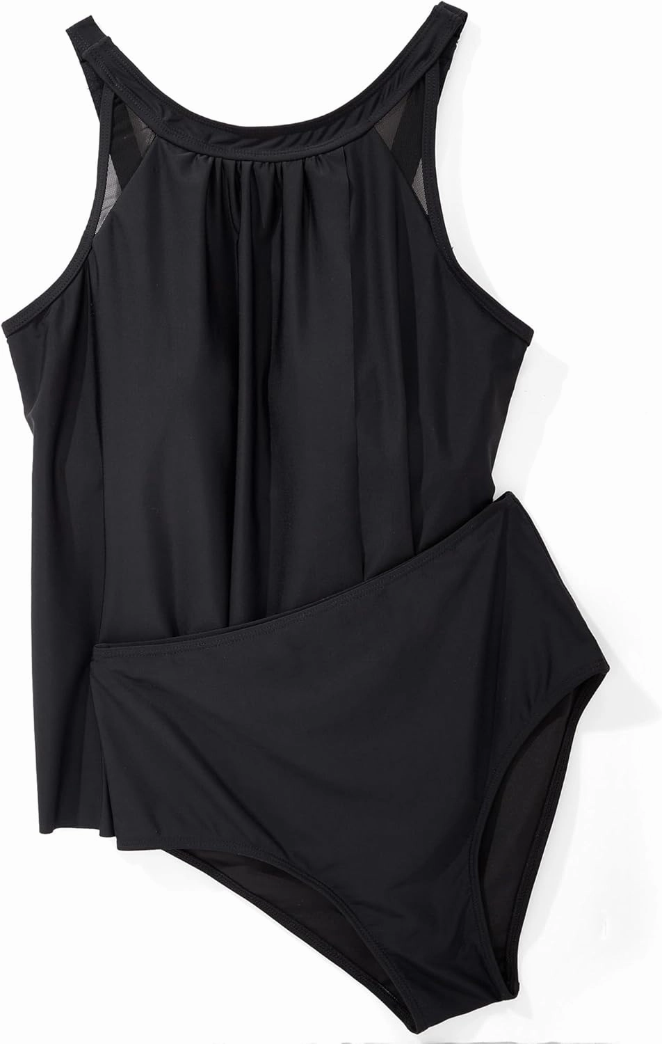 SUUKSESS Women Tummy Control Tankini Bathing Suit Ruffle High Waisted Swimsuit